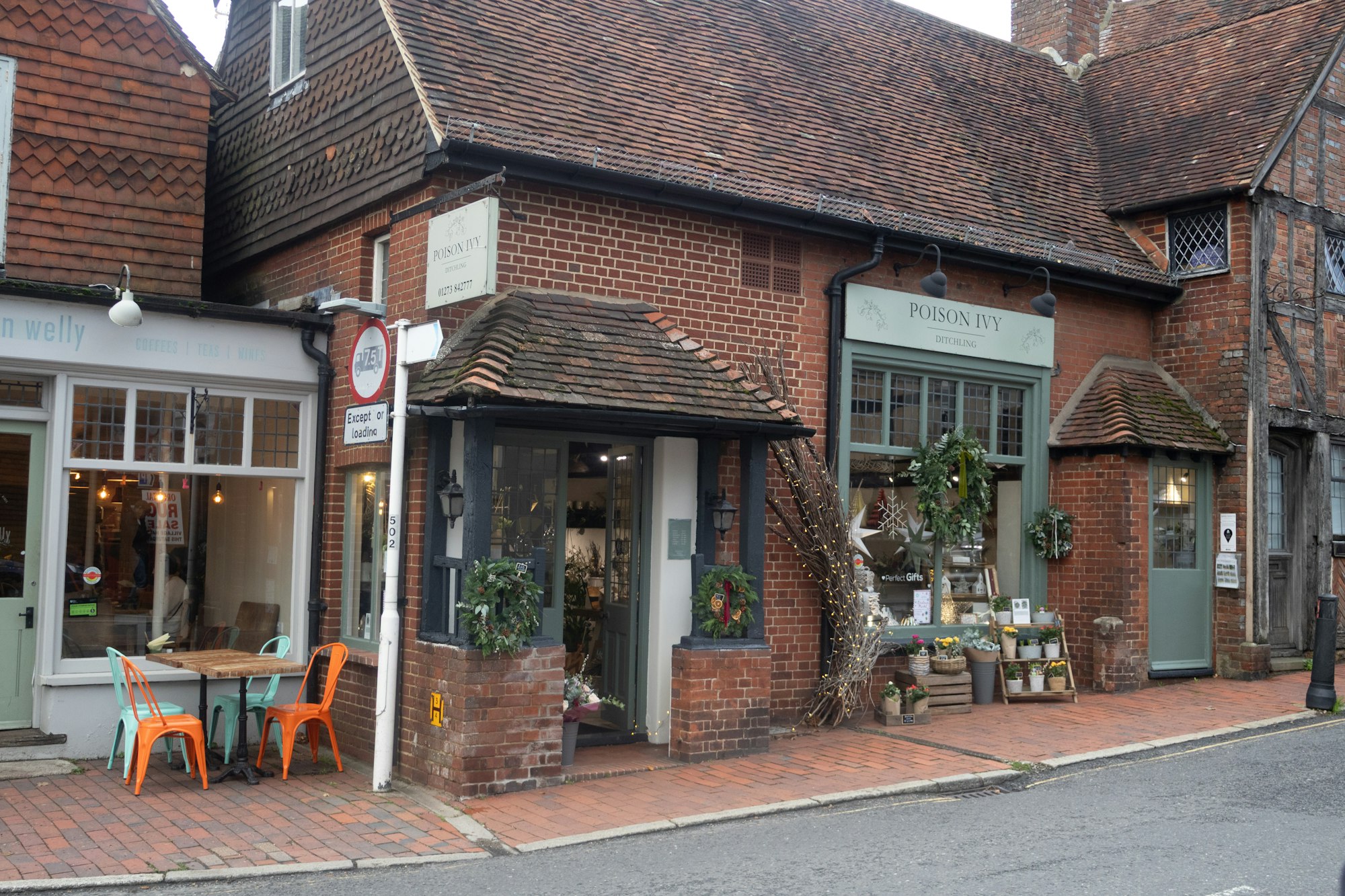 Independent storefronts along a neighbourhood street
